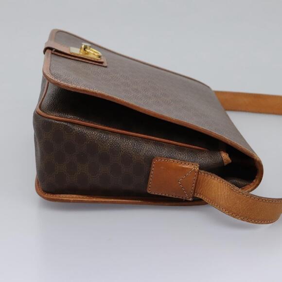 CELINE Macadam Canvas Shoulder Bag Pvc Leather Brown Gold - Picture 5 of 13